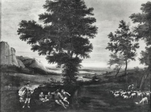 A. Villani e Figli — Albani Francesco - sec. XVII - Paesaggio con Erminia e i pastori — insieme